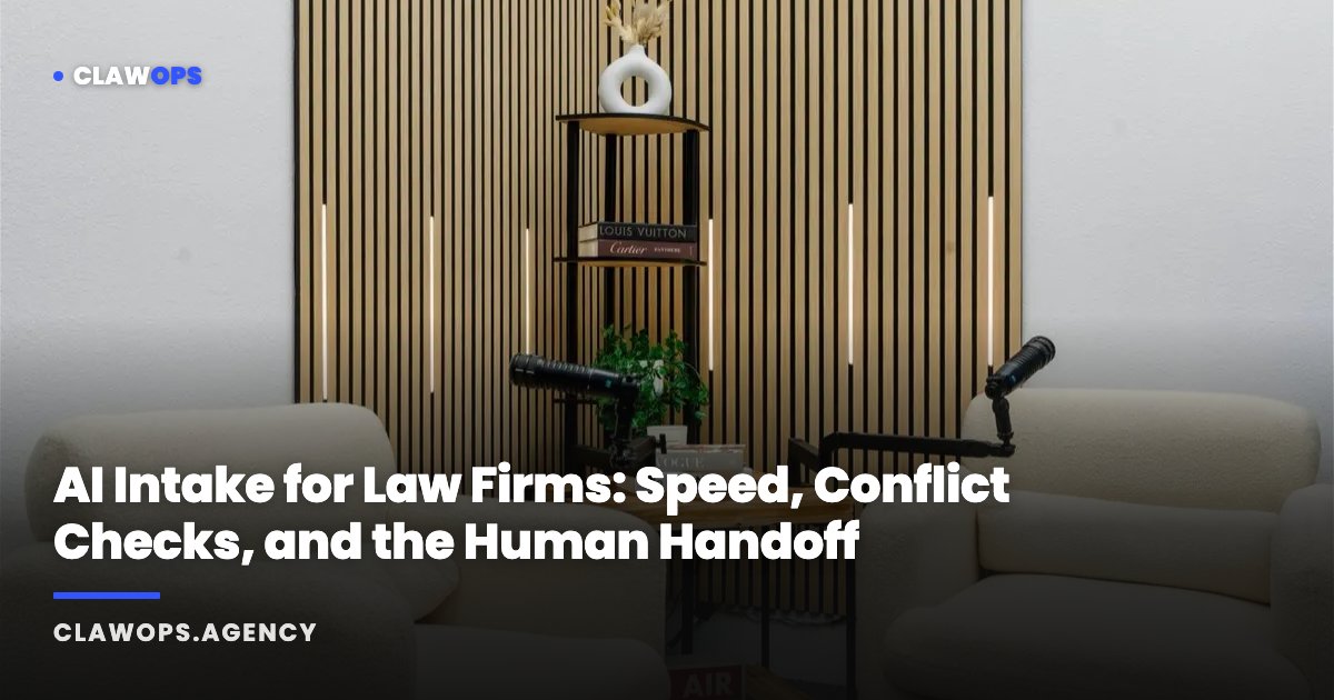 AI Intake for Law Firms: Speed, Conflict Checks, and the Human Handoff